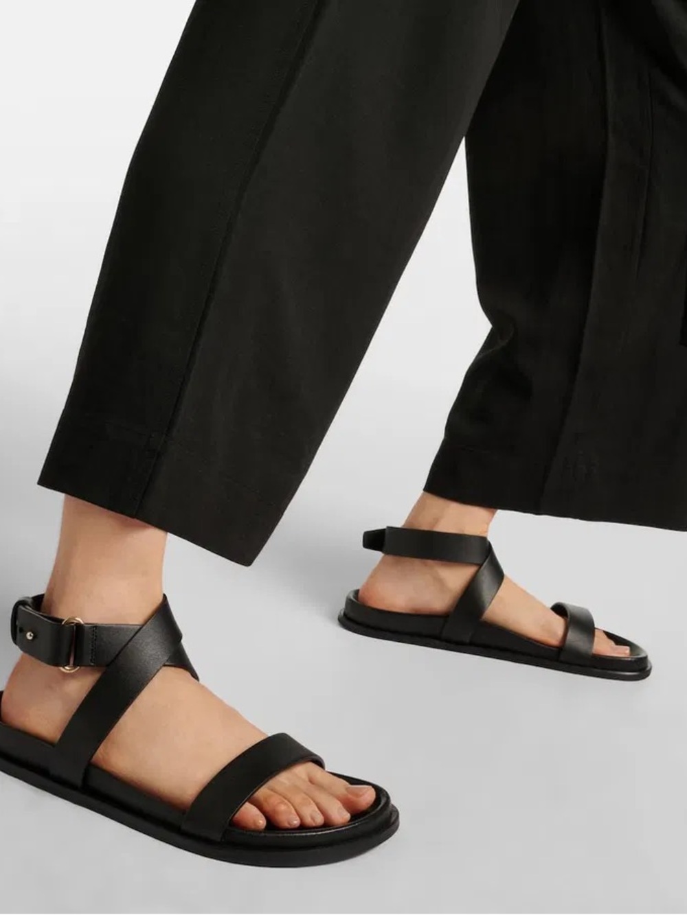 Toteme black the leather chunky sandals